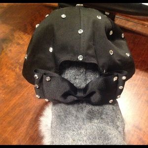 New rhinestones covered bow in back bas ball cap